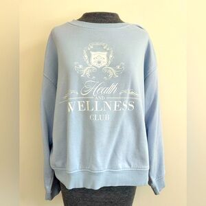 H&M Women’s Crewneck Medium Light Blue Cotton Blend